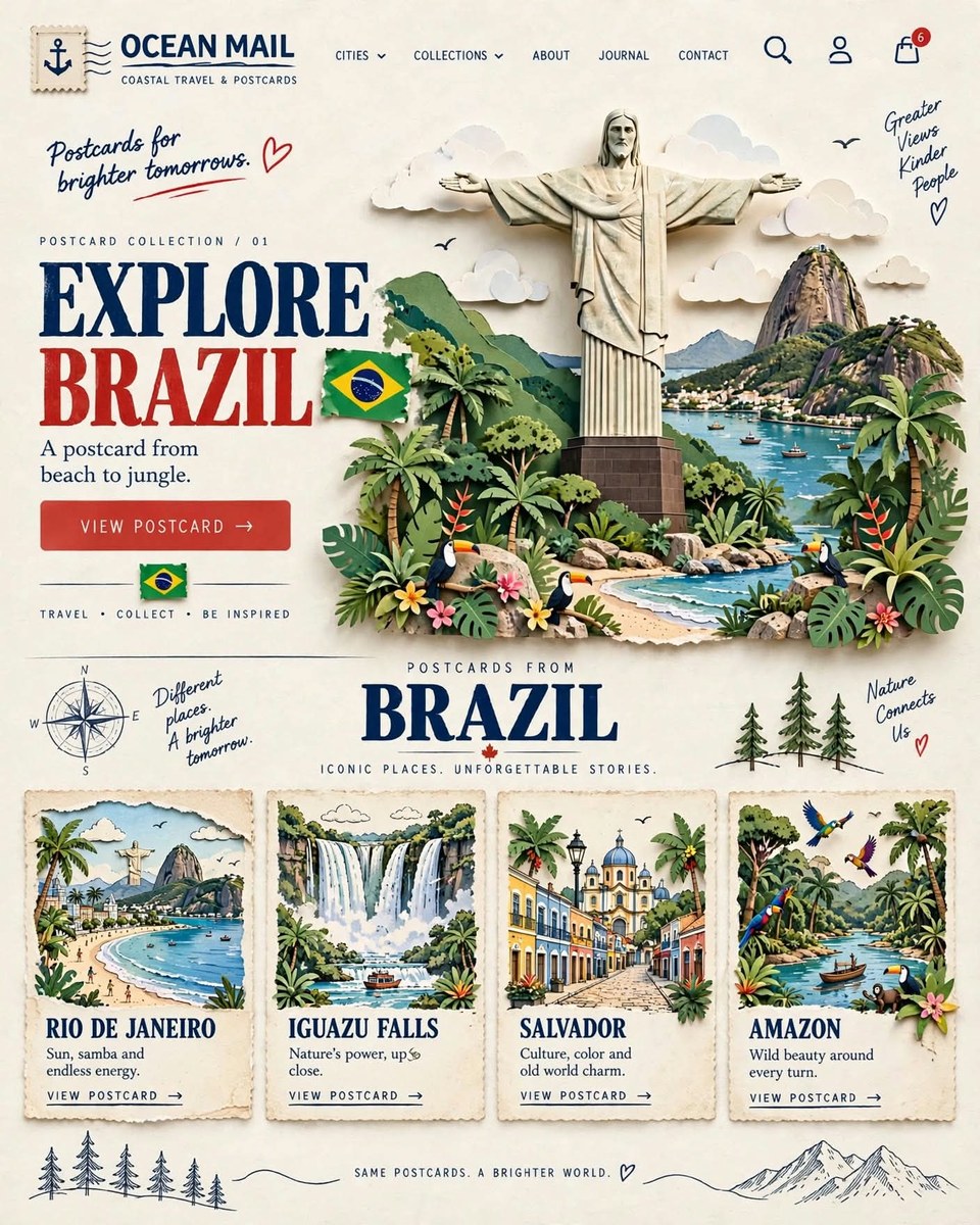 Vintage Travel Postcard Homepage for Instagram output 4