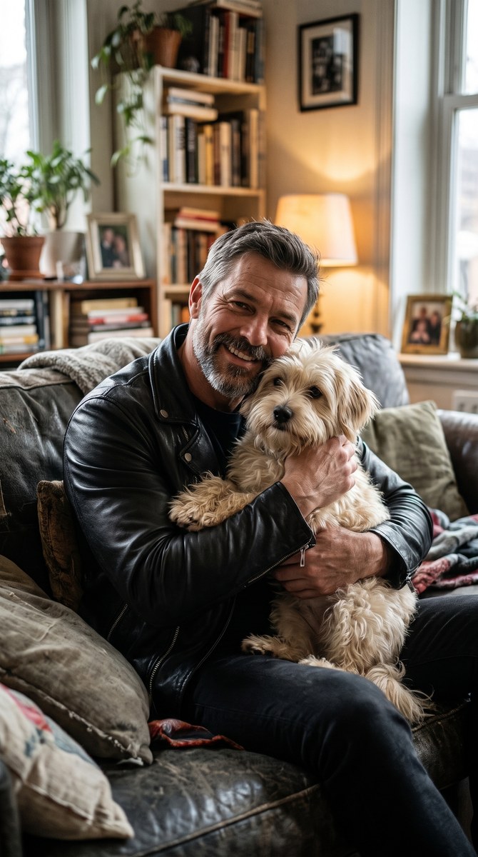Documentary Portrait of a Man Hugging His Pet output 3