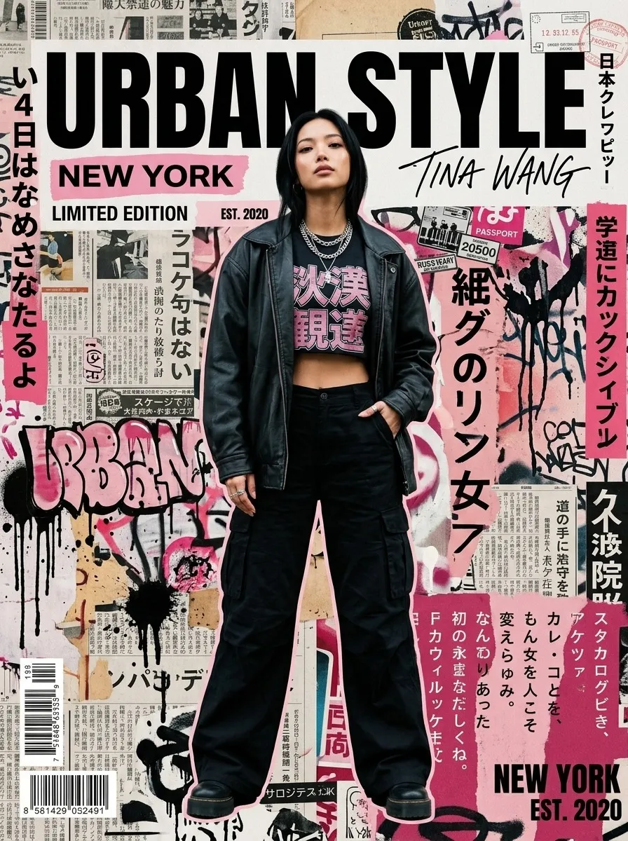 Japanese Street-Fashion Editorial Cover Poster output 6