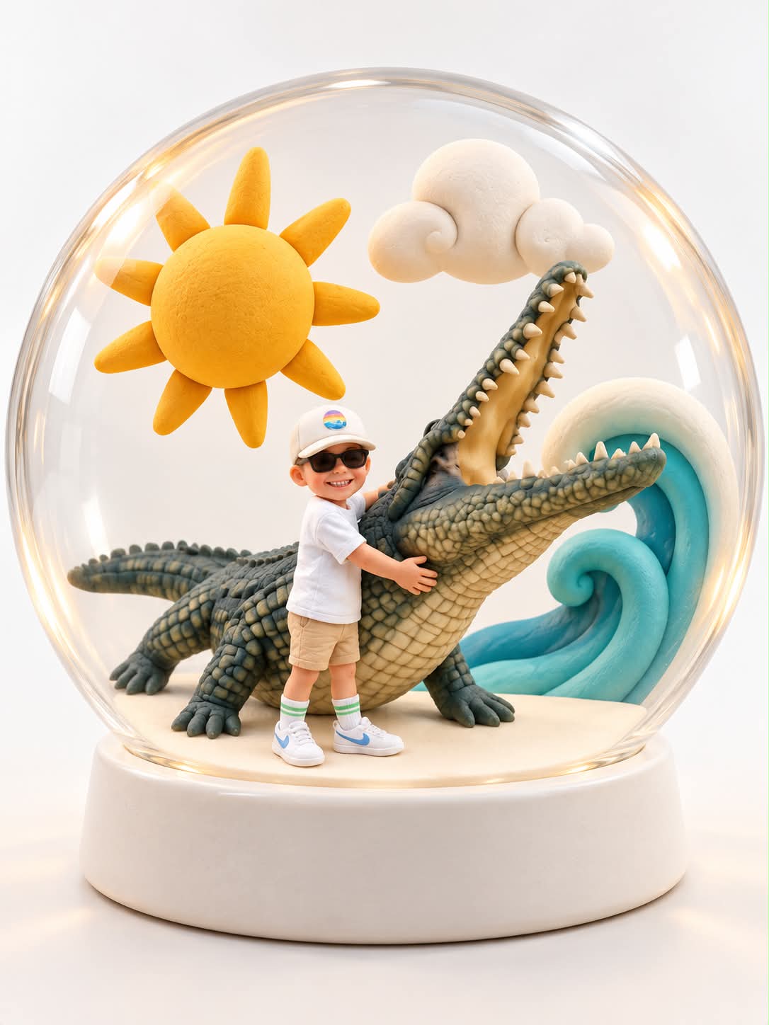 Minimalist Plasticine Diorama in a Glass Sphere output 2