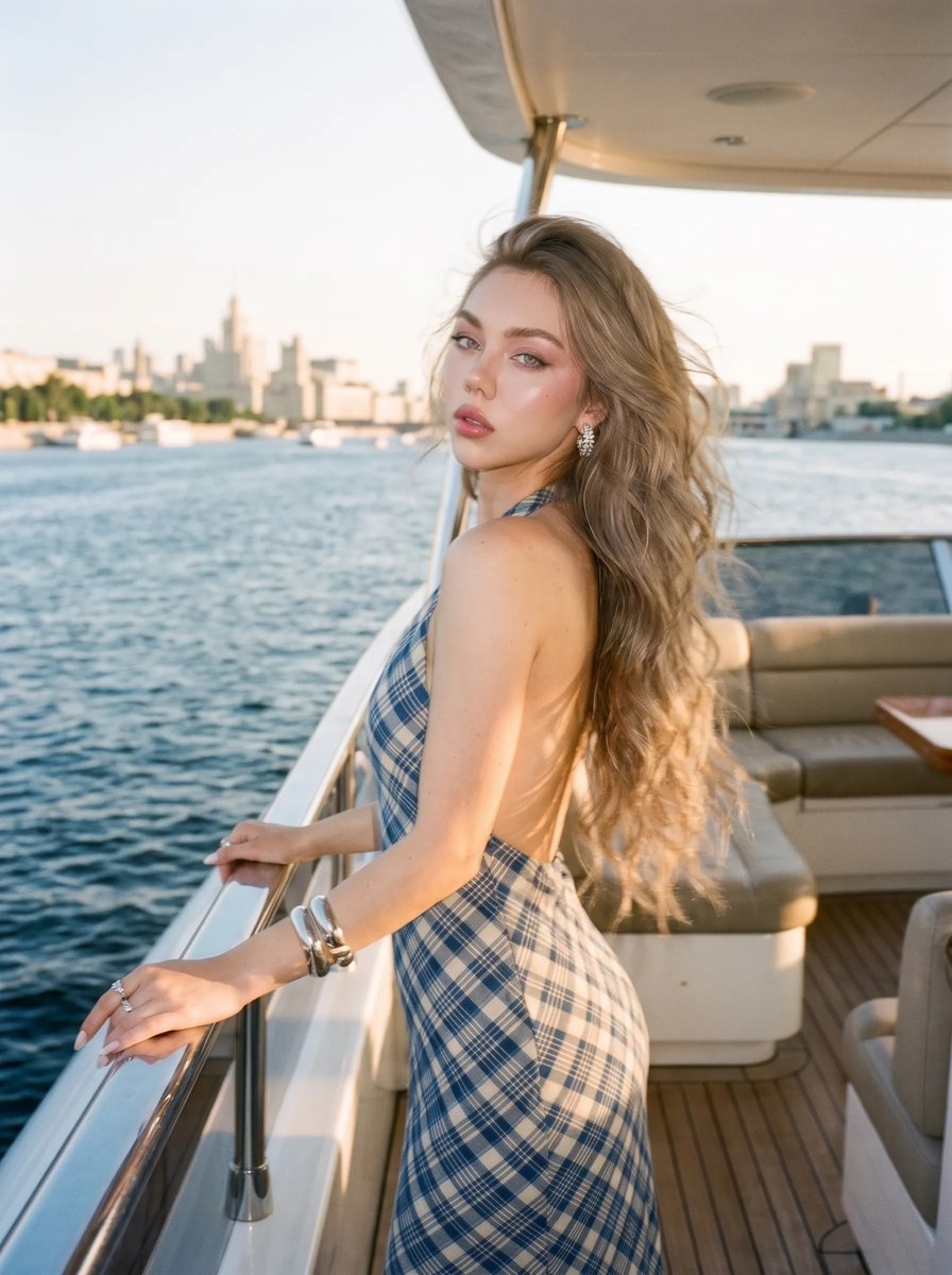 Golden-Hour Yacht Fashion Portrait output 3