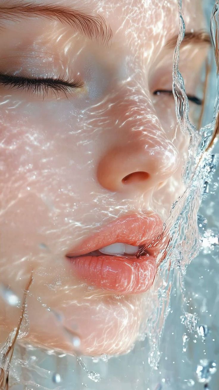Photorealistic Close-Up Portrait of a Woman Emerging from Water output 1