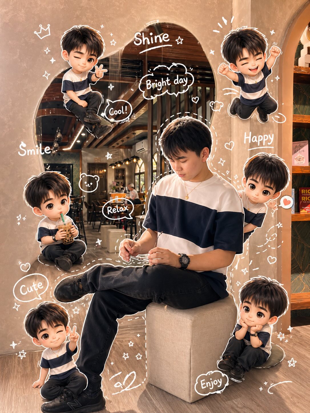 Cute Chibi Photo Sticker Collage output 4