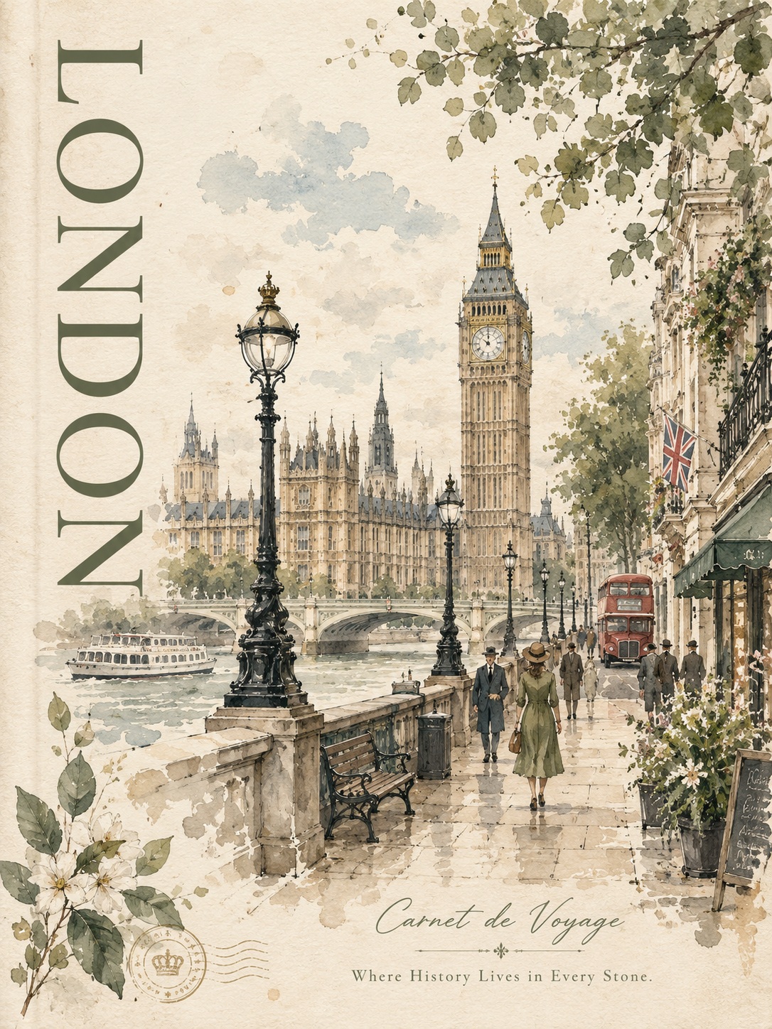 Vintage TOKIO Watercolor Travel Journal Cover output 3