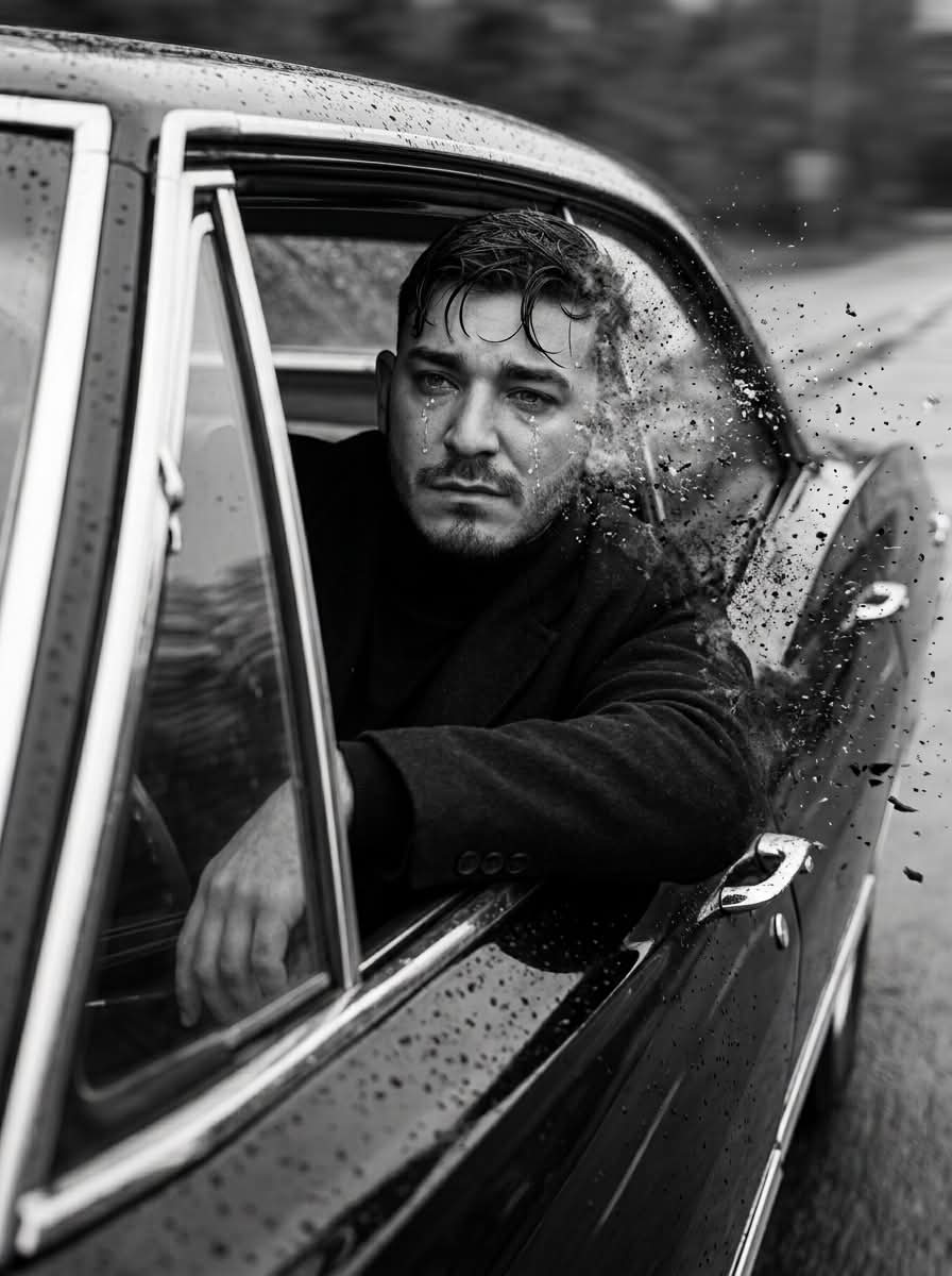 Melting Into Ashes — Rainy Impala Editorial Portrait