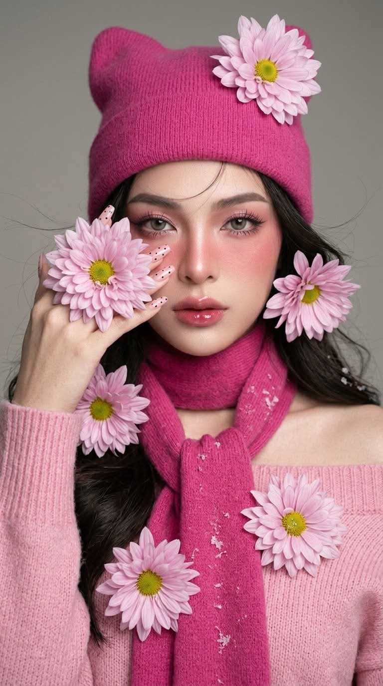 Poetic Winter Chrysanthemum Portrait output 3