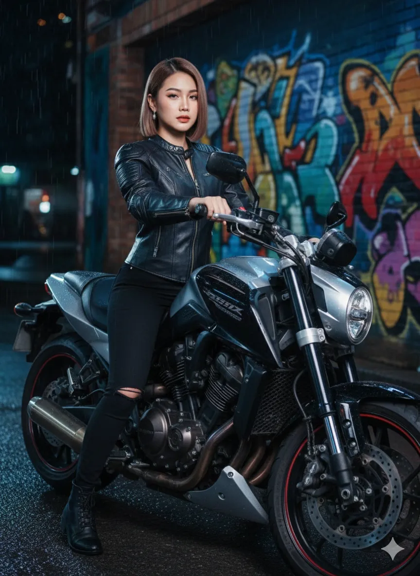 Woman on a Big Bike Photoshoot output 1