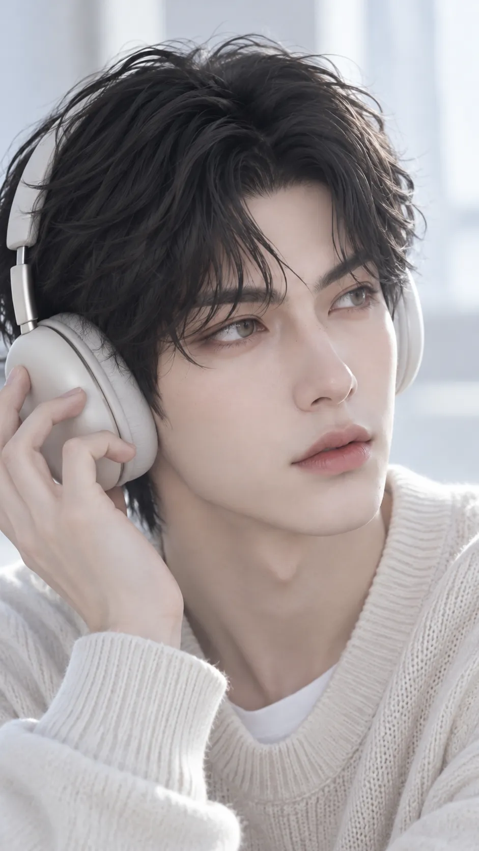 Korean Clean-Style Headphone Portrait