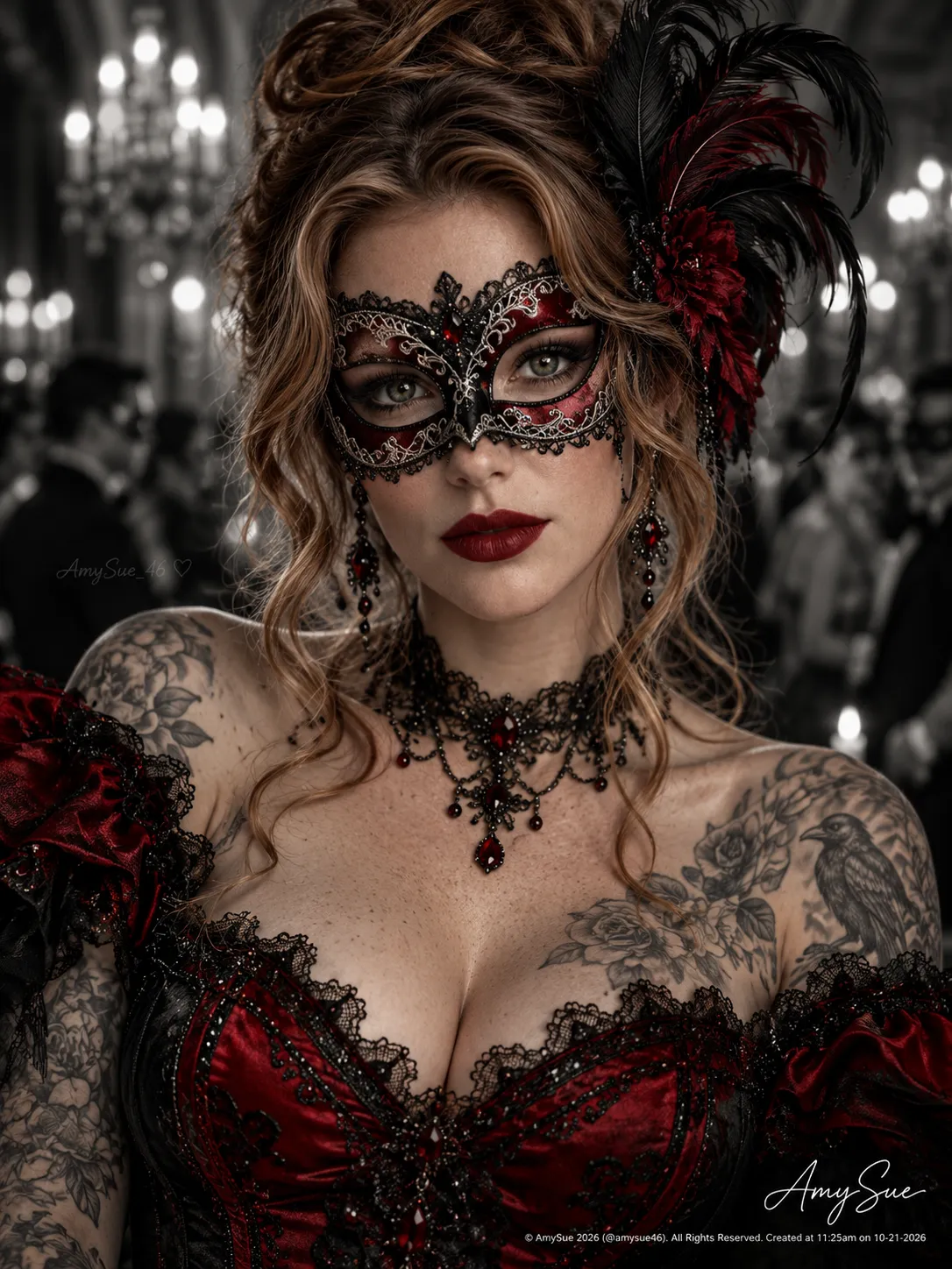 Photorealistic Gothic Masquerade Portrait output 2