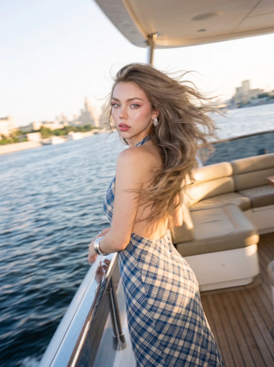 Golden-Hour Yacht Fashion Portrait output 16