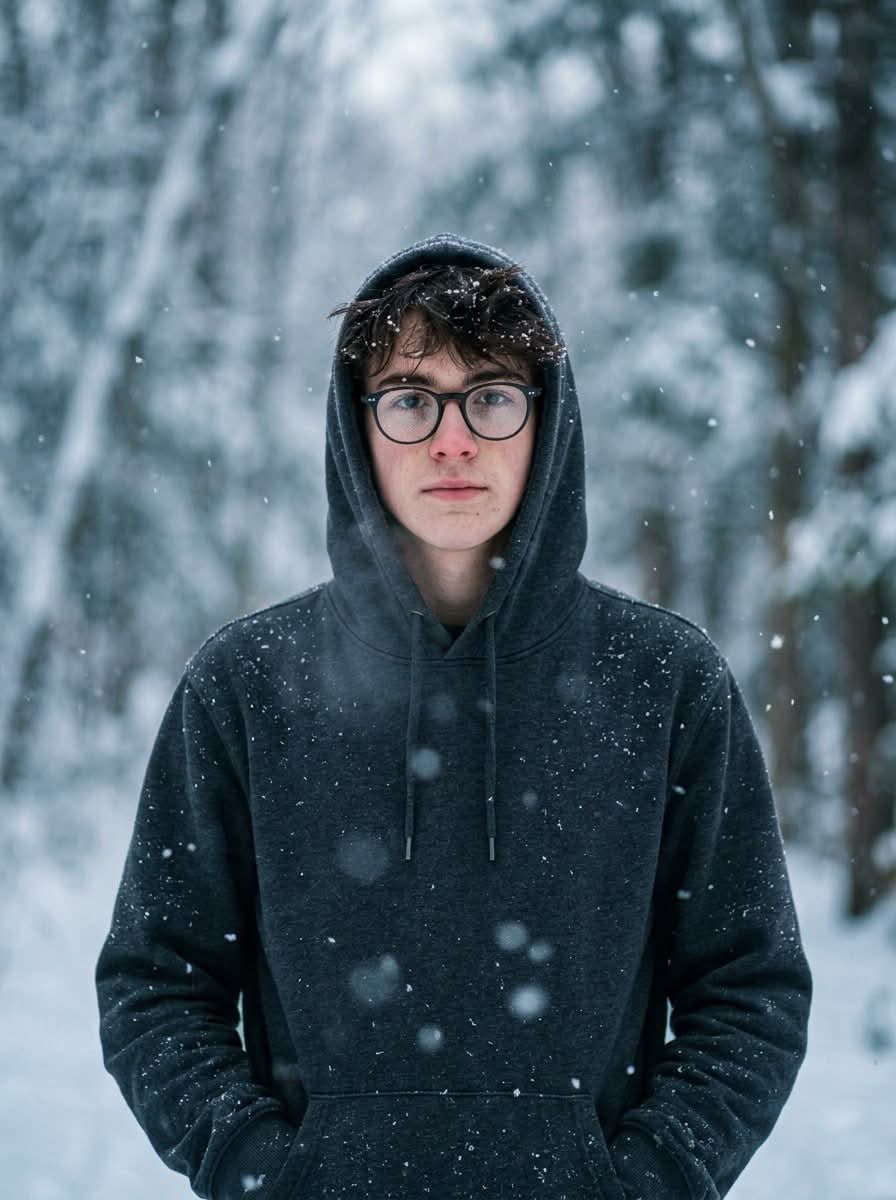 Photorealistic Portrait in Falling Snow output 3