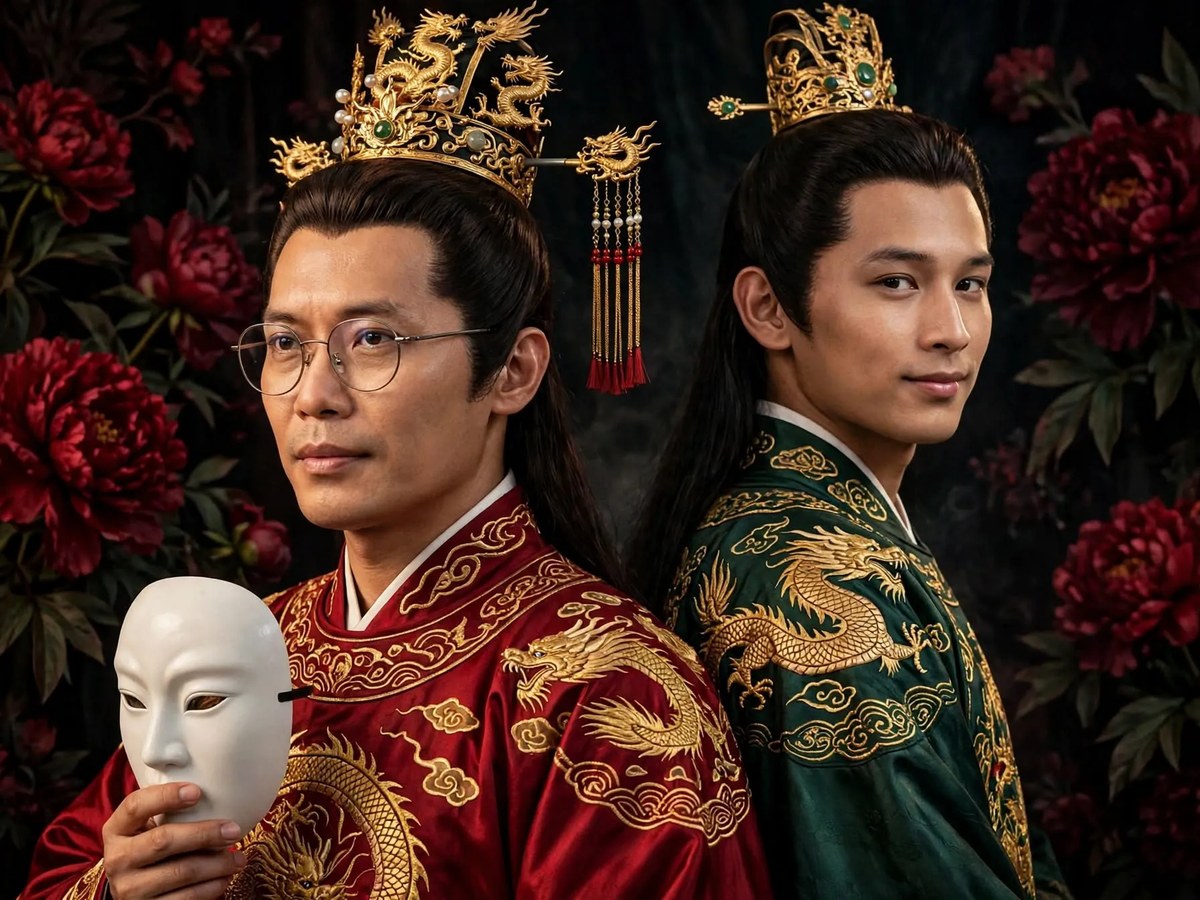 Crimson and Emerald Emperors: Cinematic Portrait output 2