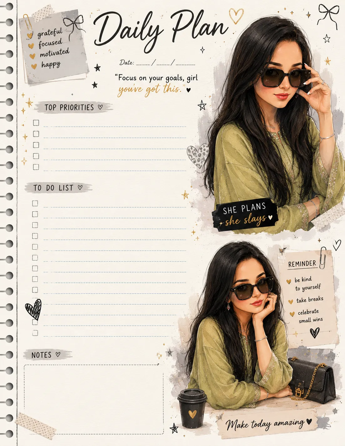 Luxury Cartoon Planner Page