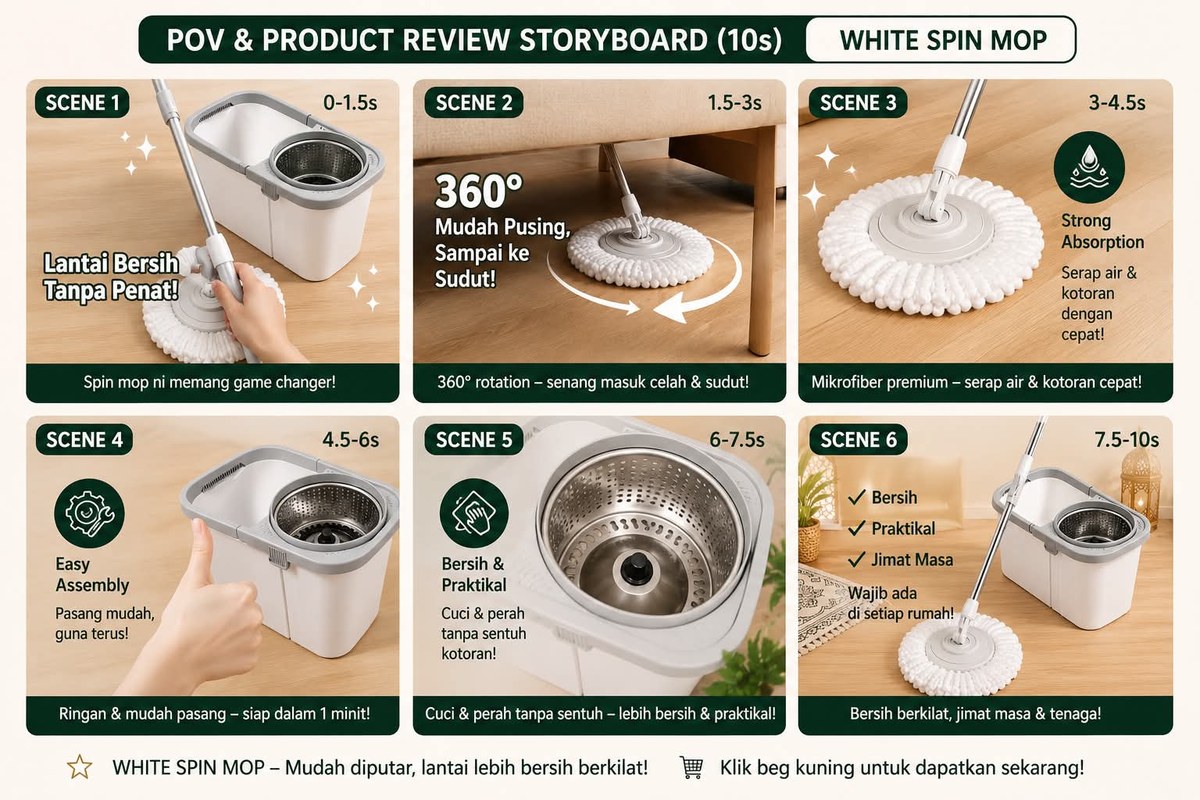 Create a 10-Second Product Review Storyboard and Video output 2