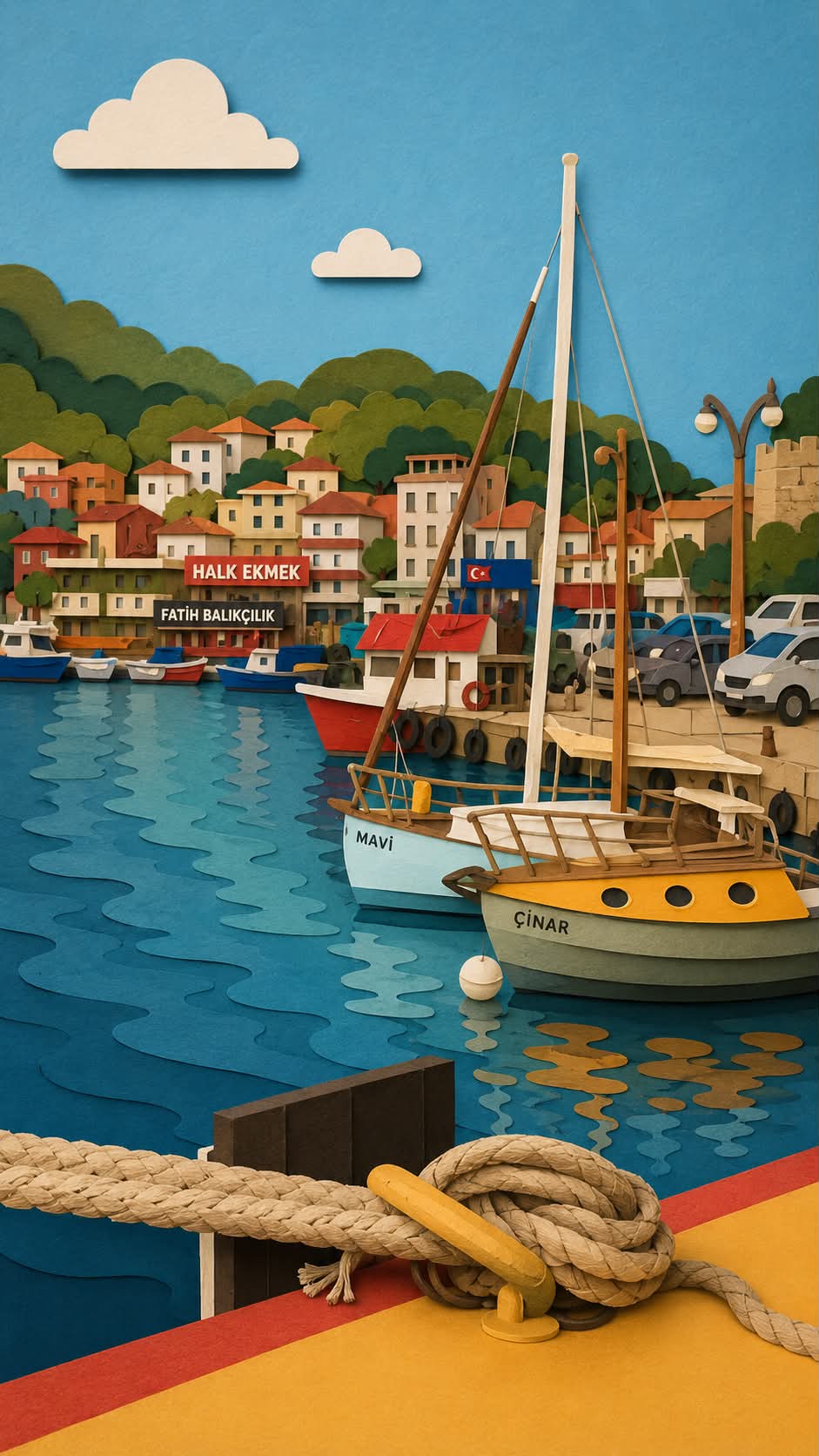 Soft Layered Paper-Cut Illustration output 2