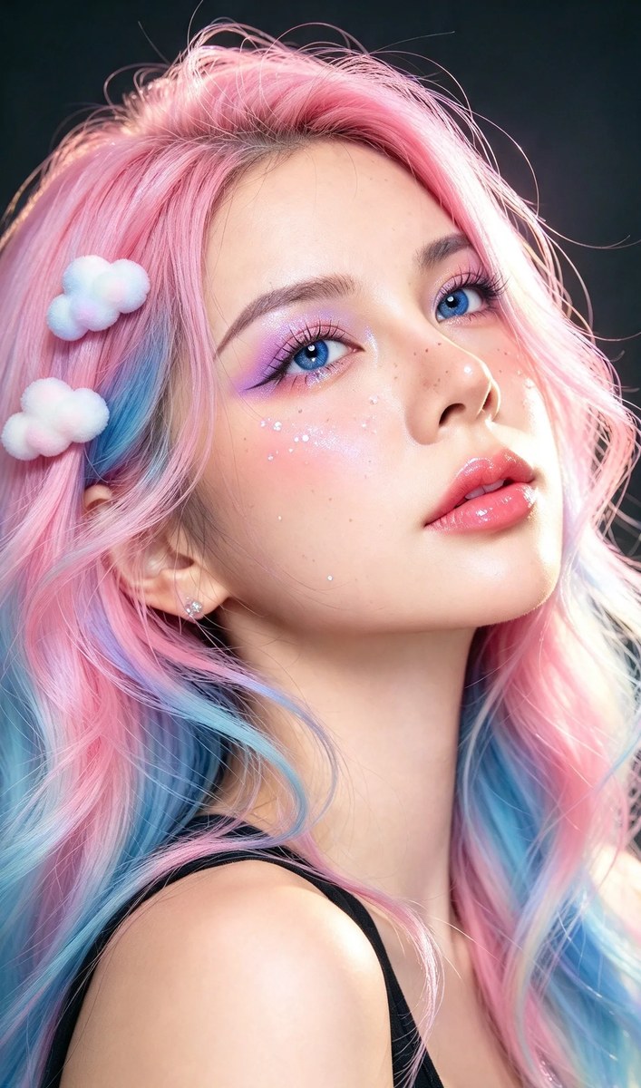 Pastel Cloud-Clip Macro Beauty Portrait output 1