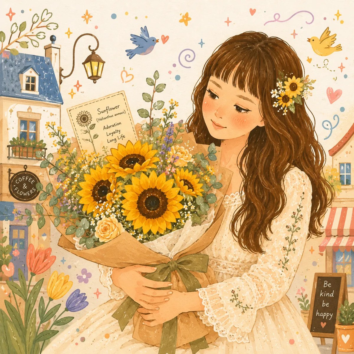 MOMONE Signature Flower Bouquet Illustration