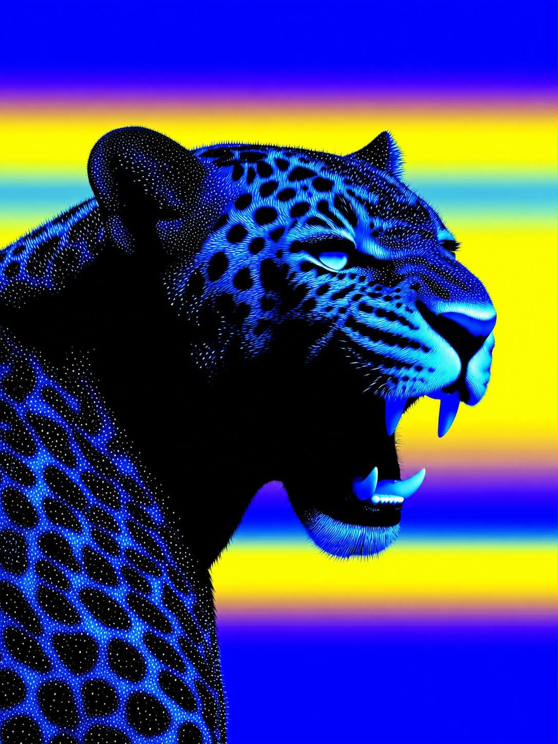 Neon Psychedelic Animal Artwork output 9
