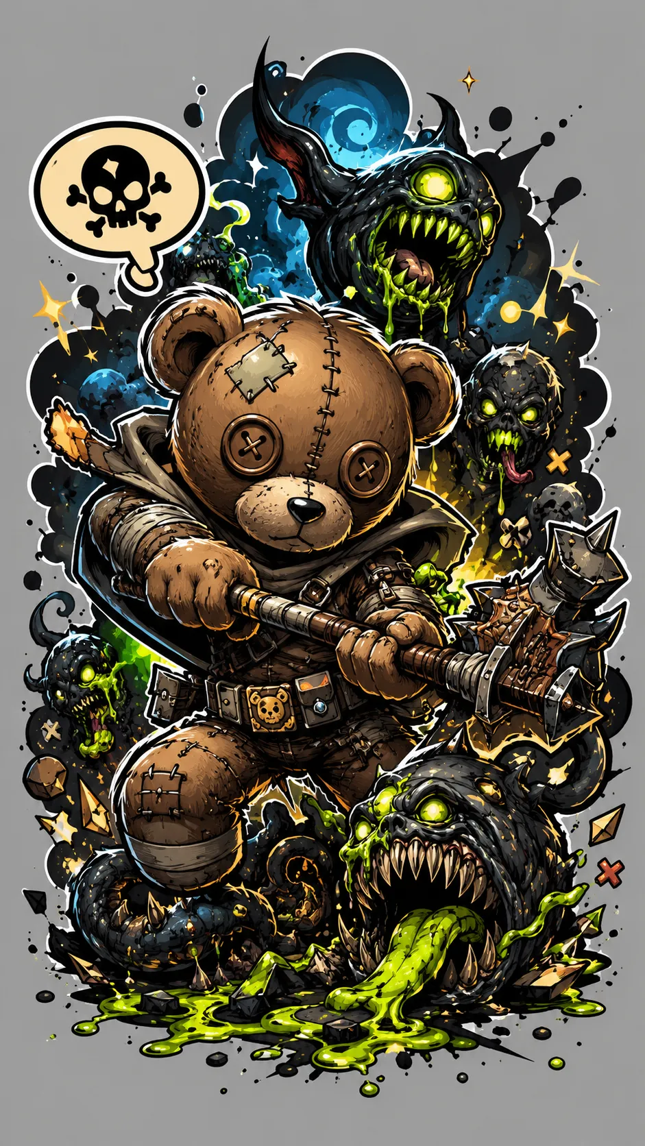 Urban Graffiti Cartoon Sticker Illustration output 6