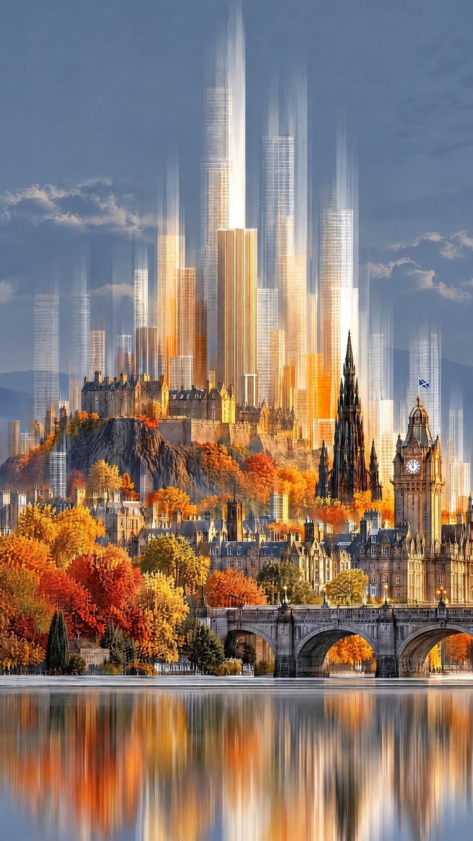Autumn Cityscape in Double Exposure output 2