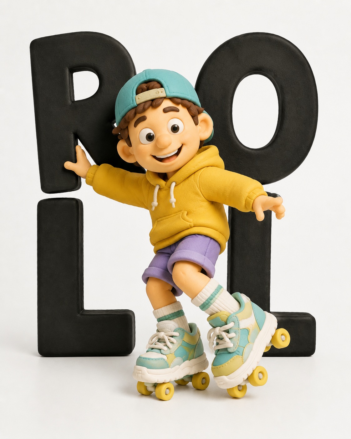 Handmade Clay Character Dancing with Lettering