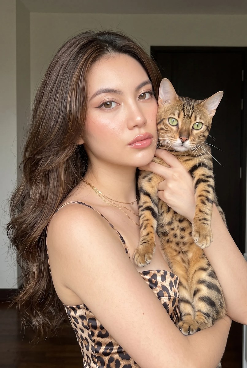 Luxury Portrait with a Bengal Cat