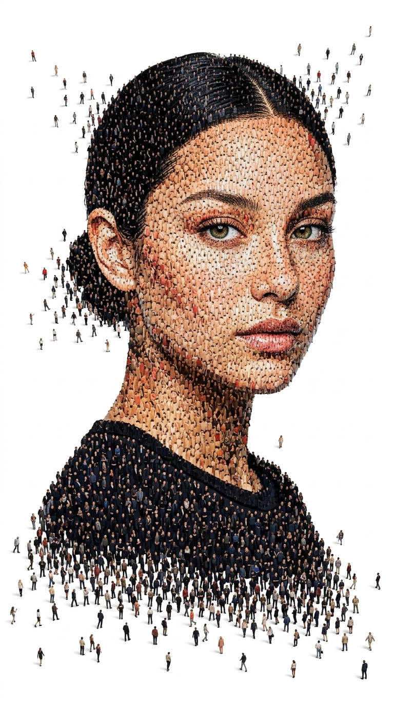 Surreal Photomosaic Crowd Portrait output 2