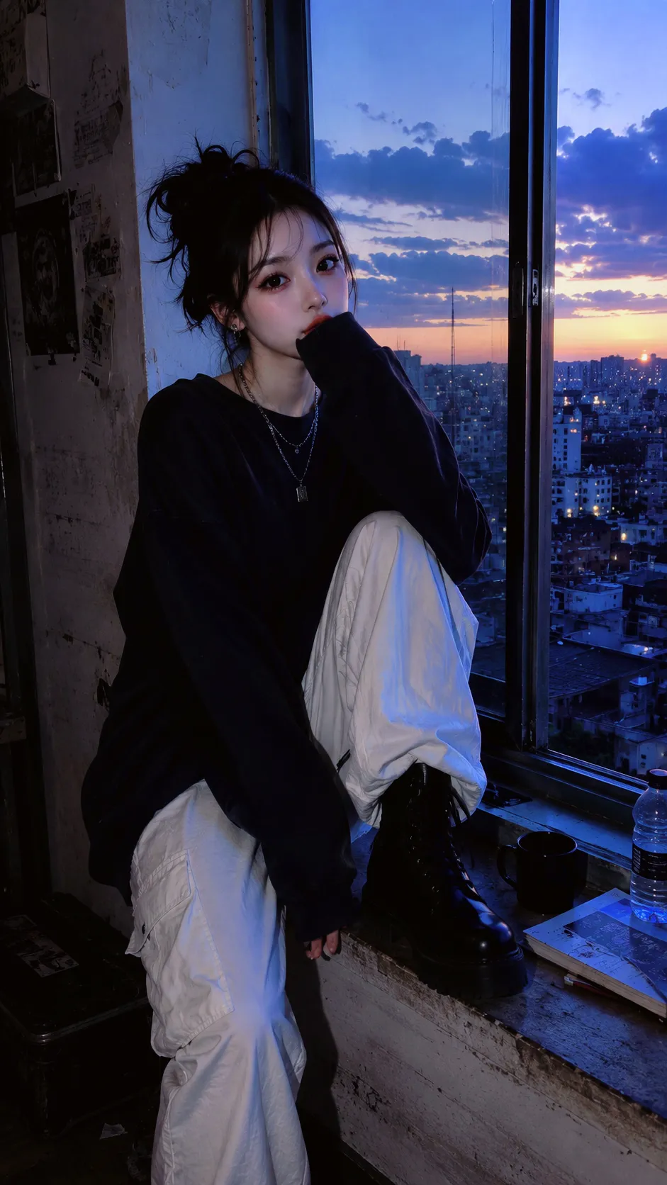 Blue Hour Solitude — Cinematic Editorial Portrait output 1