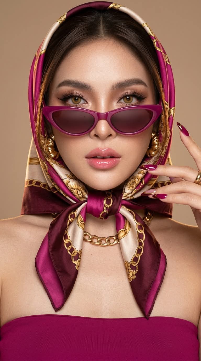 Magenta High-Fashion Beauty Portrait