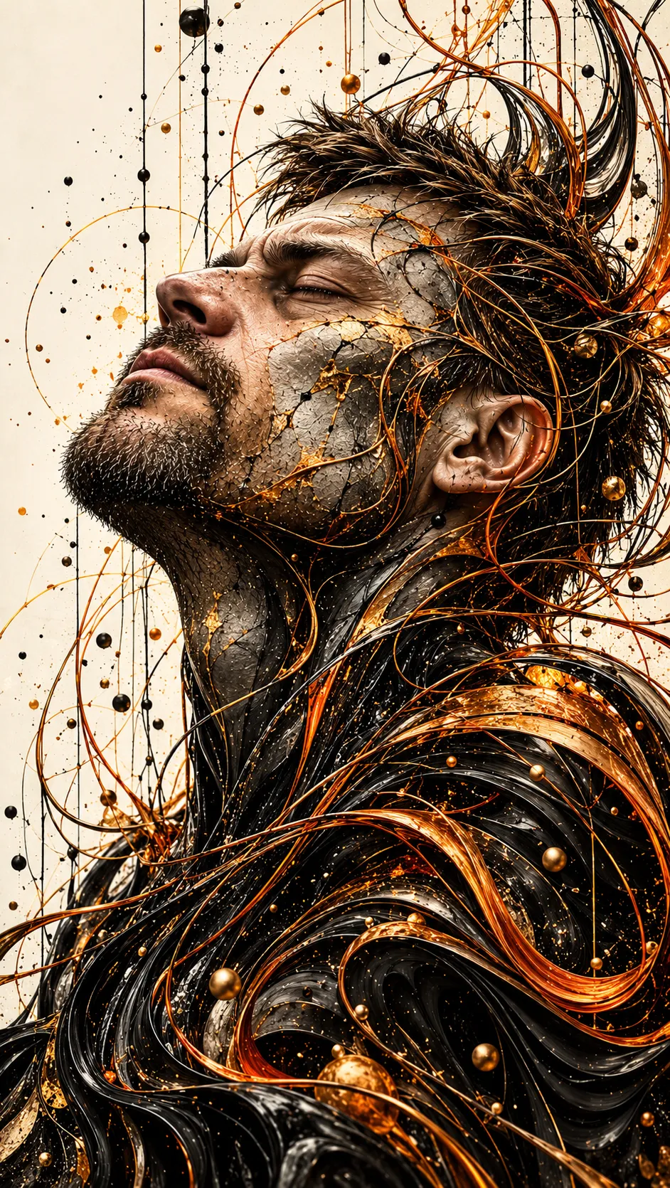 Golden Energy Surrealist Portrait output 1