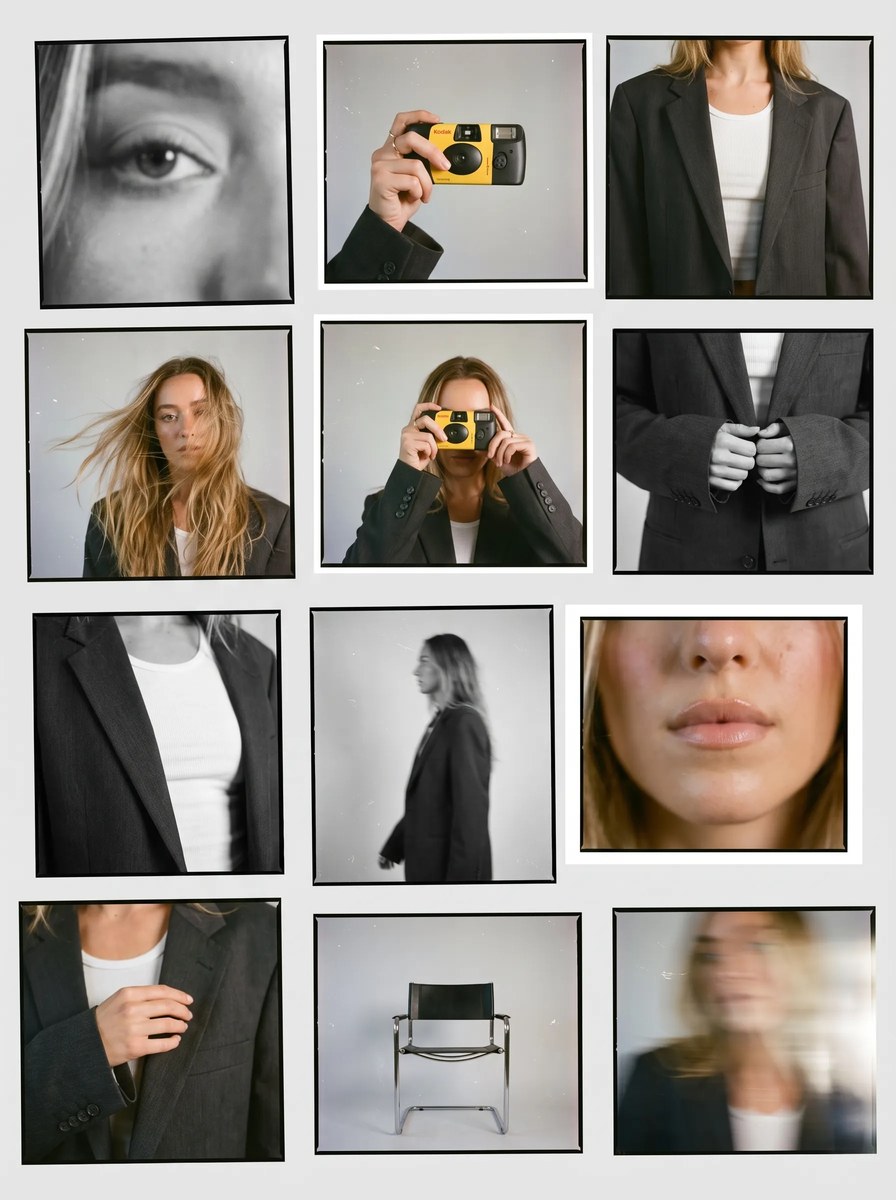 Analog Film Contact Sheet of an Unposed Young Woman output 4