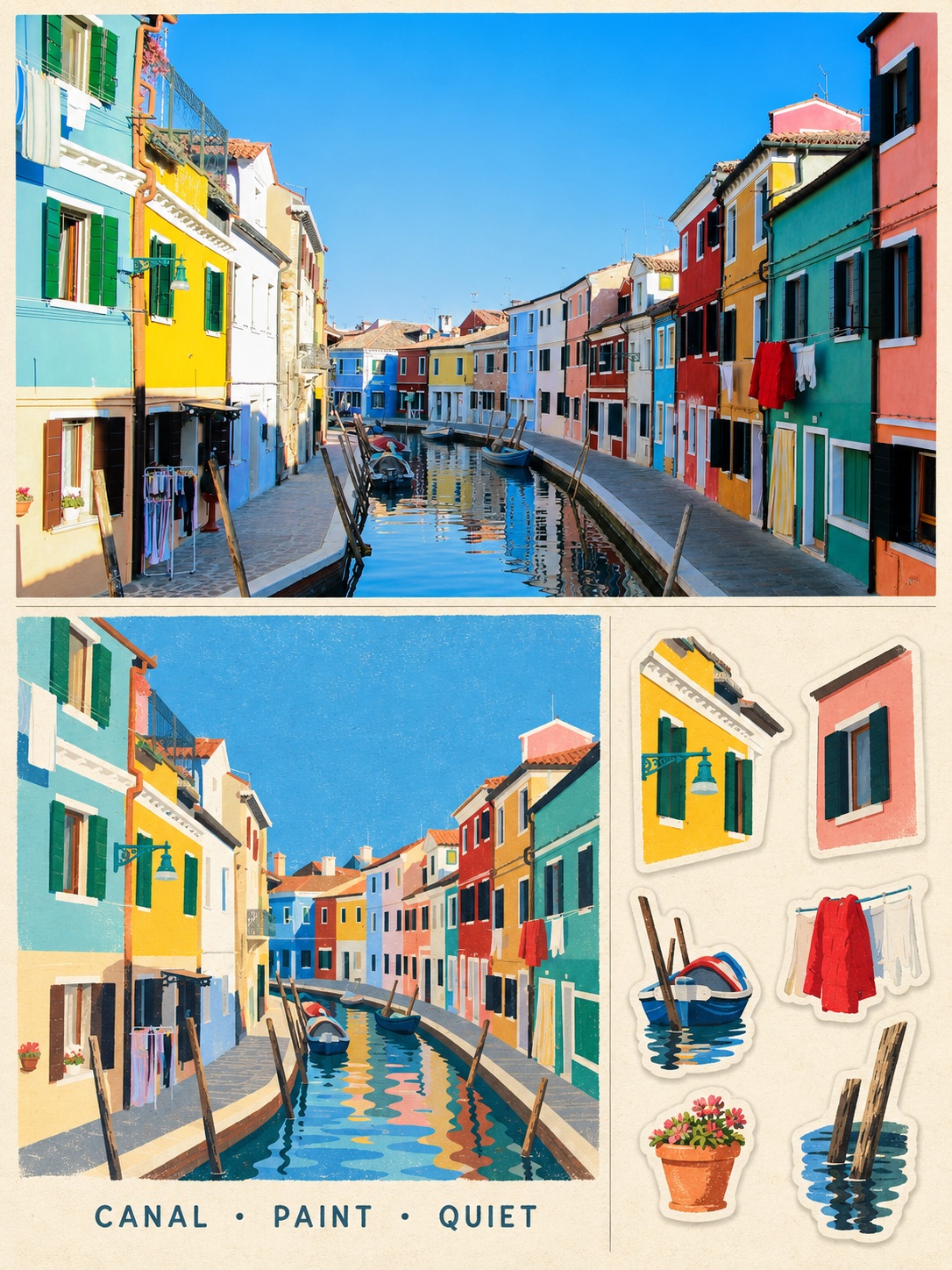 Travel Keepsake Poster with Six Stickers