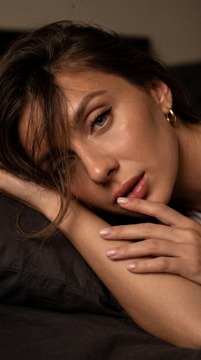Low-Key Close-Up Portrait of a Young Woman output 2