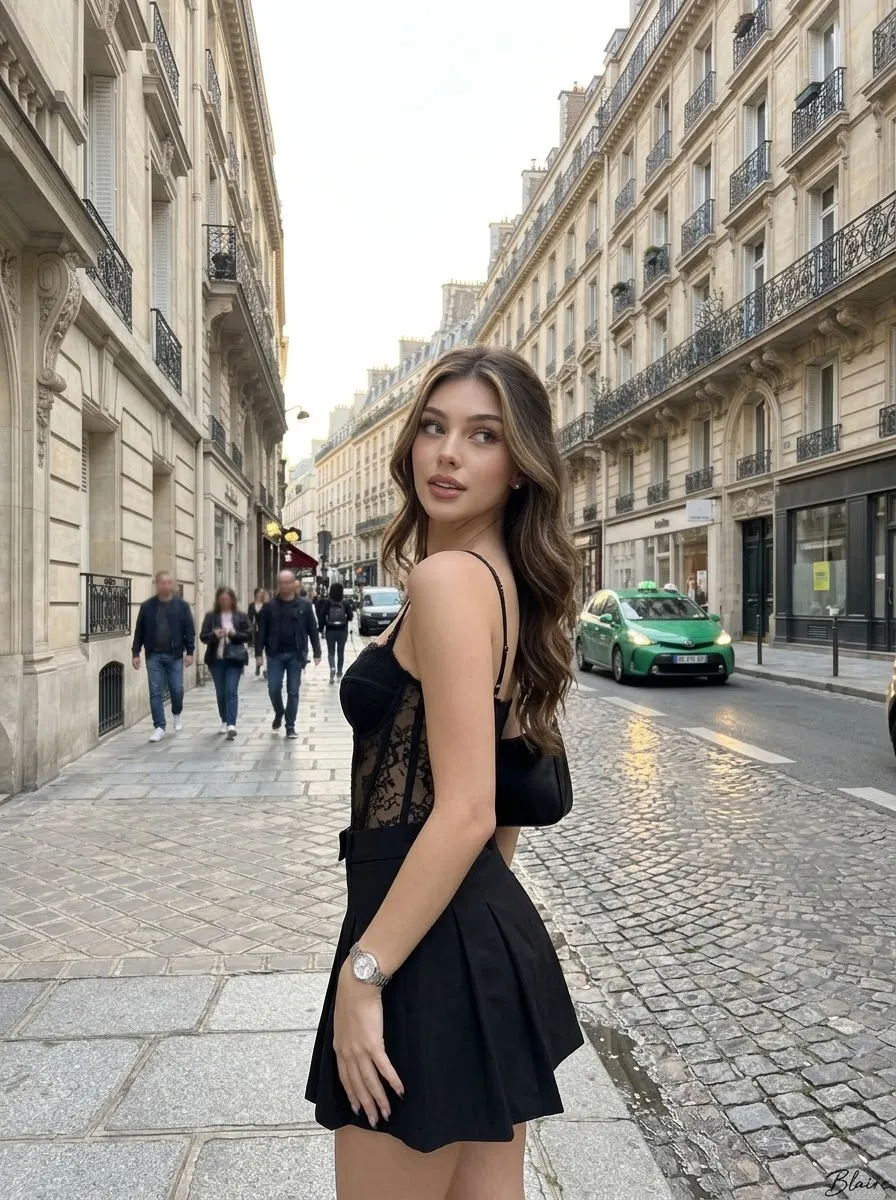 Parisian Street-Style Fashion Portrait output 4