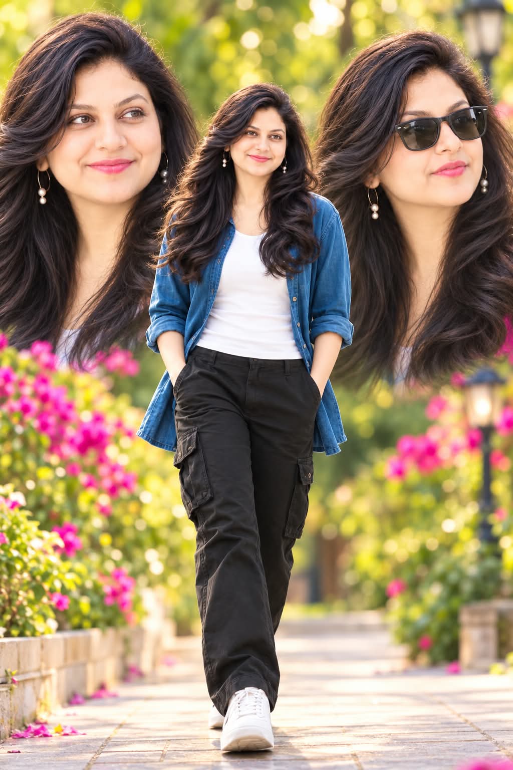 Three-Panel Fashion Portrait Collage