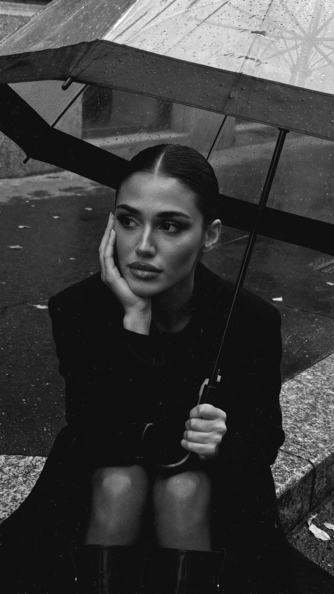 Photorealistic Rainy-Street Portrait output 2