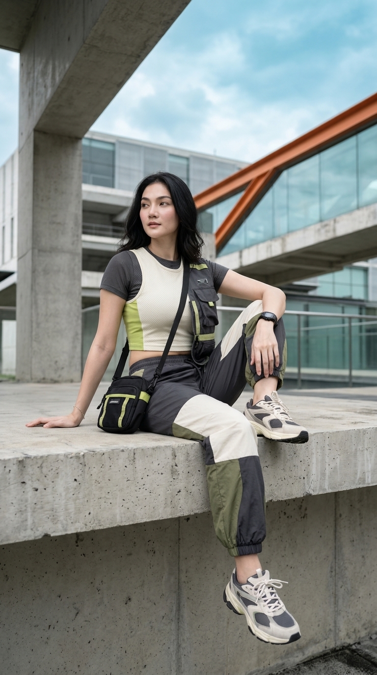 Futuristic Streetwear Editorial Photograph output 5