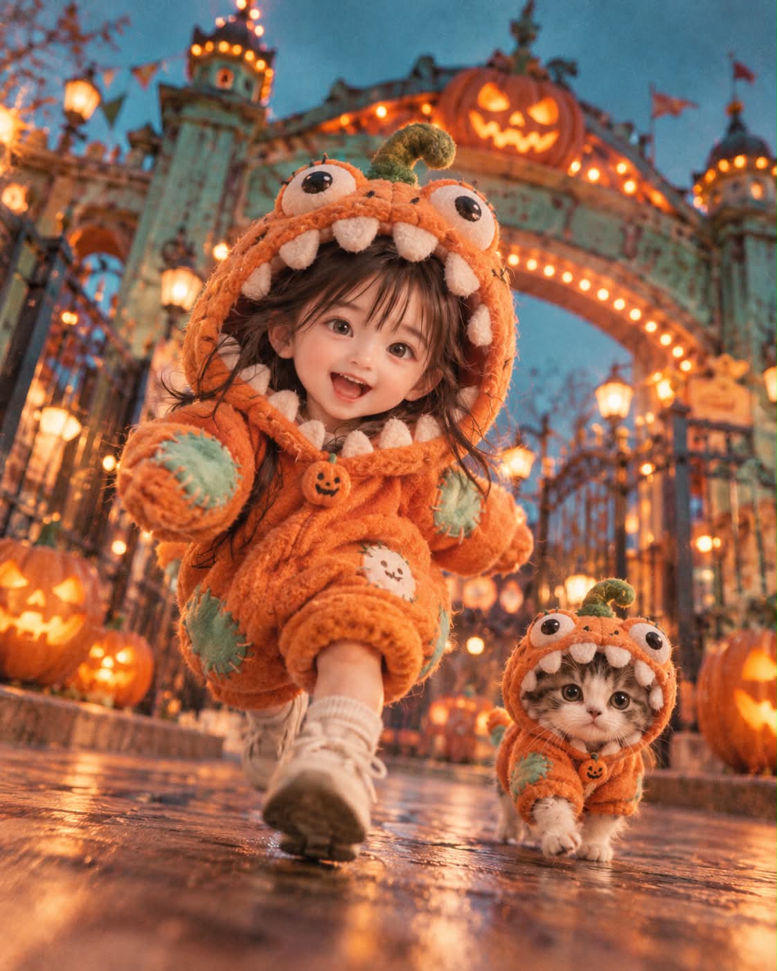 Pumpkin Costume Miniature Duo