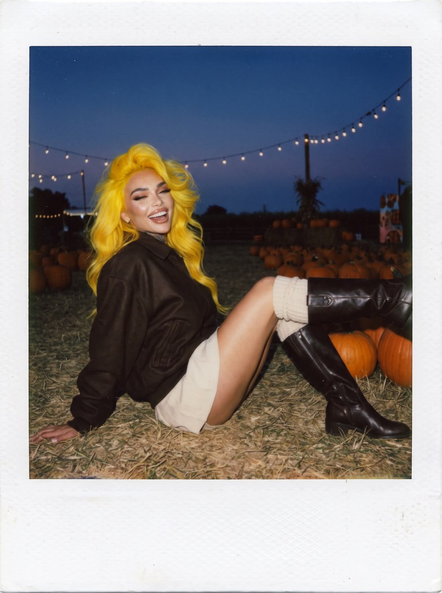 1990s Polaroid Pumpkin Patch Portrait output 1