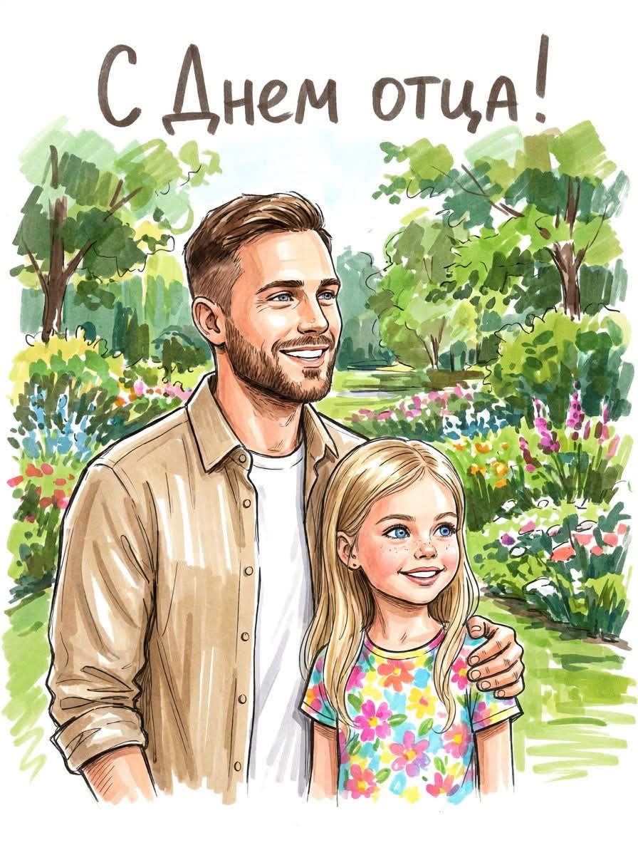 Father’s Day Marker-Style Portrait