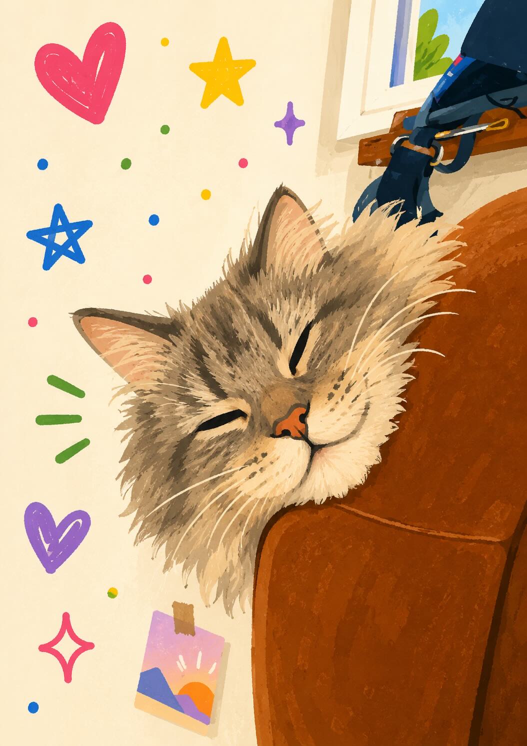 Whimsical Folk Flat Illustration with Doodles output 4