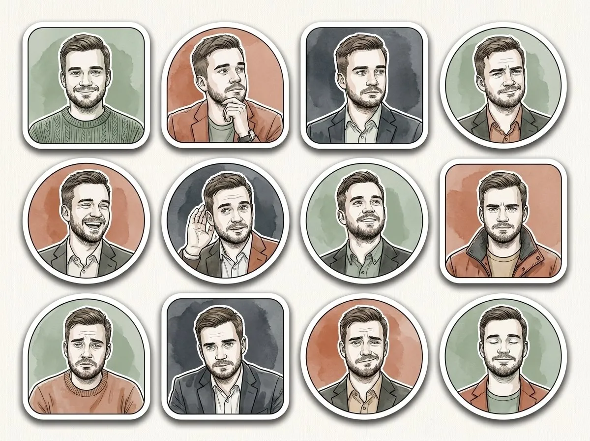 Pop-Art Portrait Sticker Sheet output 1