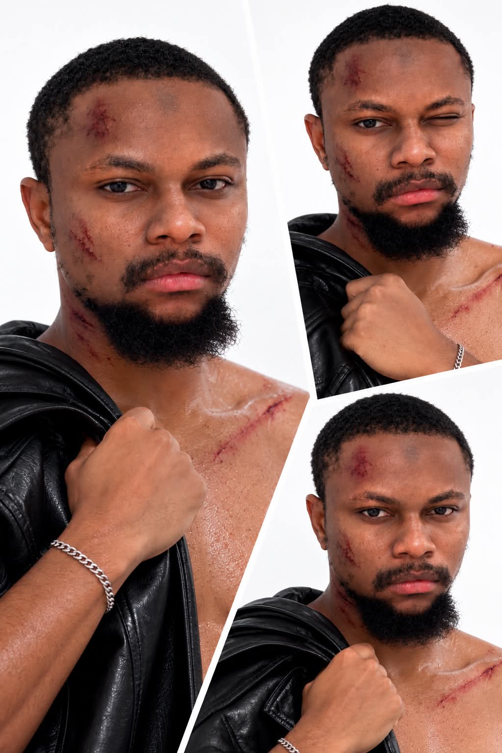 Editorial Fashion Triptych with Special-Effects Makeup output 1