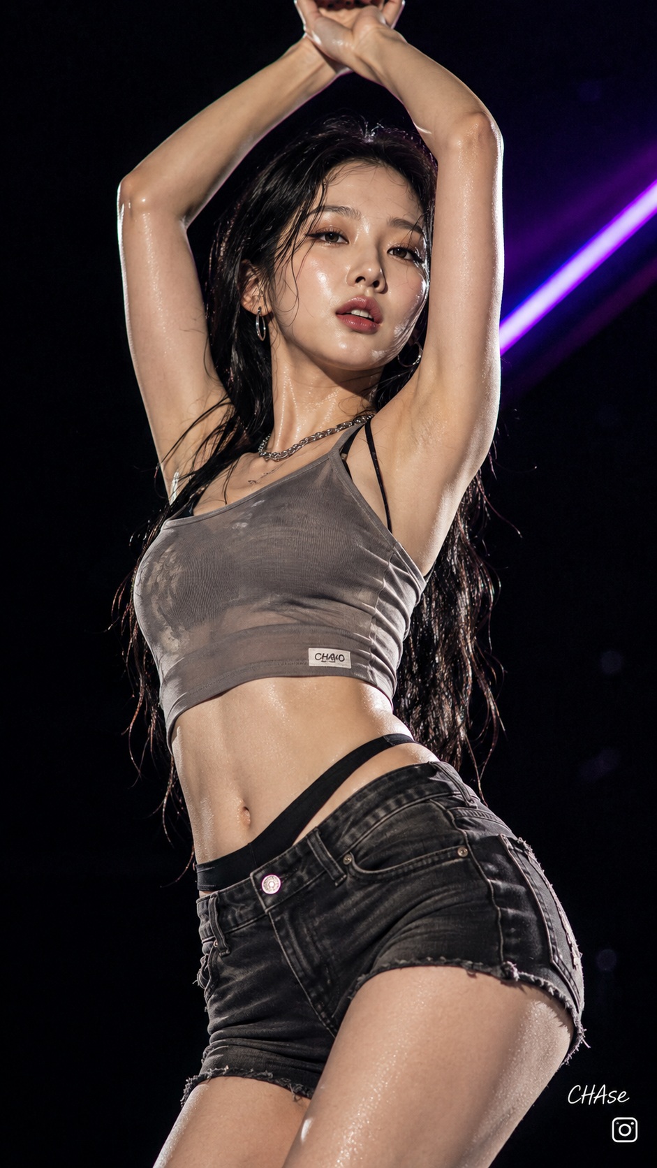 Dramatic Low-Angle Concert Portrait