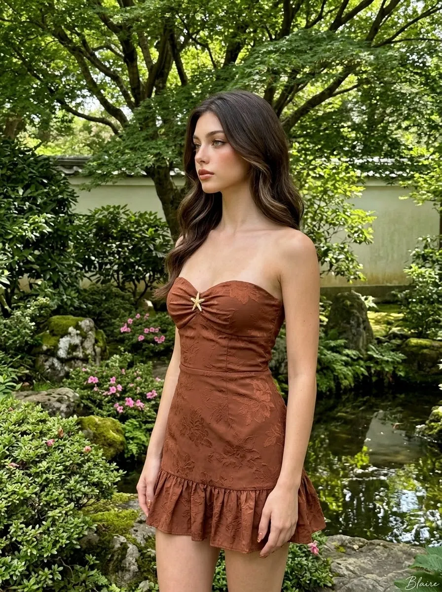 Copper Dress in a Japanese-Inspired Garden