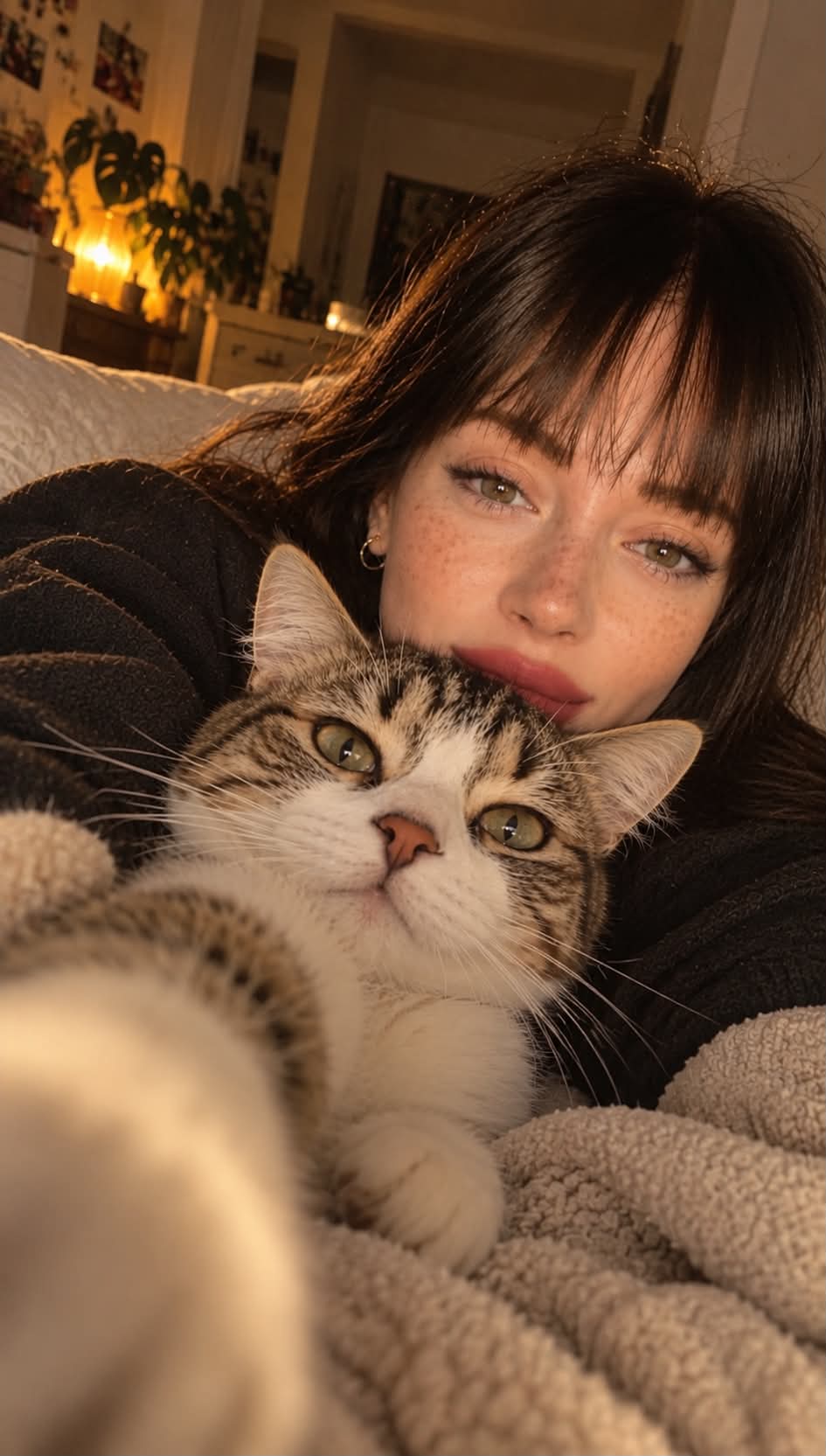 Cozy Cat Selfie at Home output 1