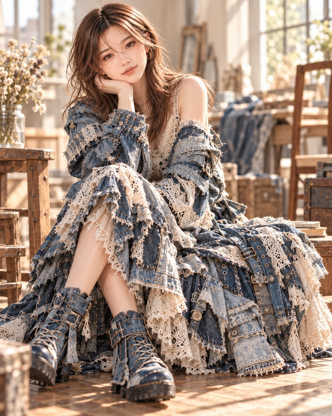 Denim Fashion Editorial Portrait output 2