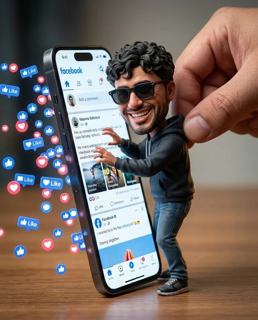 Facebook Scrolling Addiction Miniature Portrait output 1