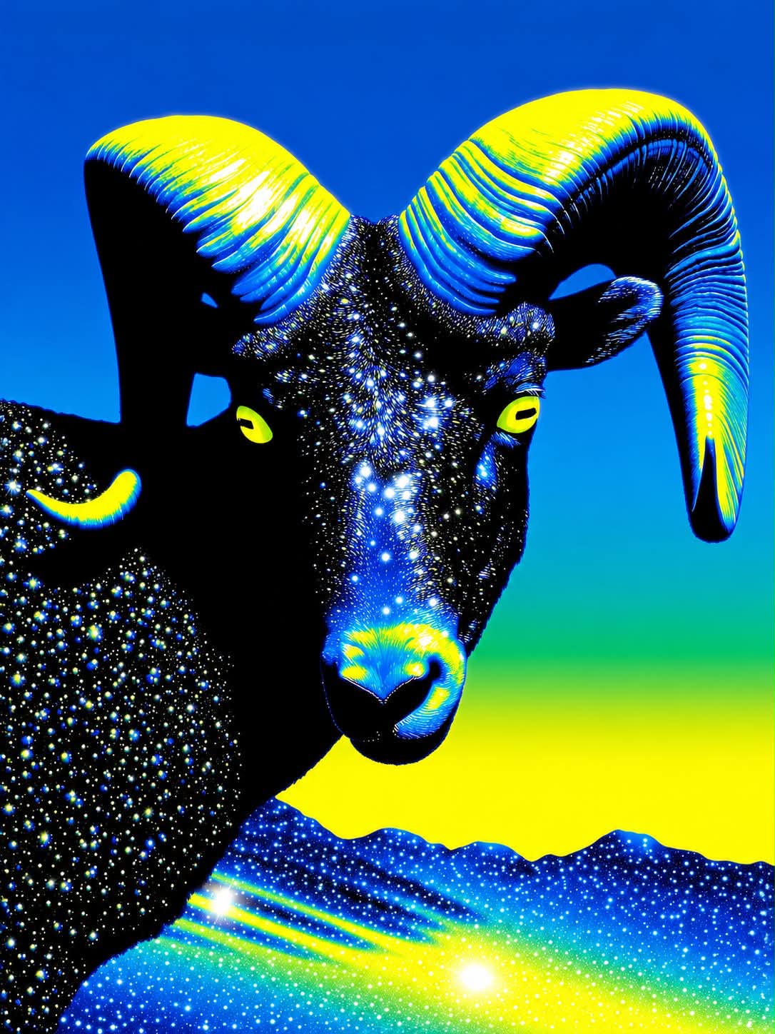 Neon Psychedelic Animal Artwork output 4