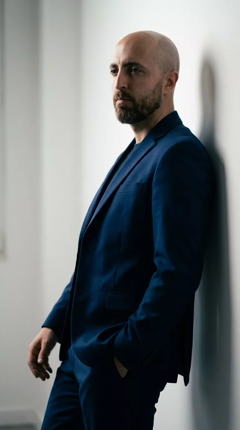 Side-Lit Portrait of a Man in a Dark Blue Suit output 3